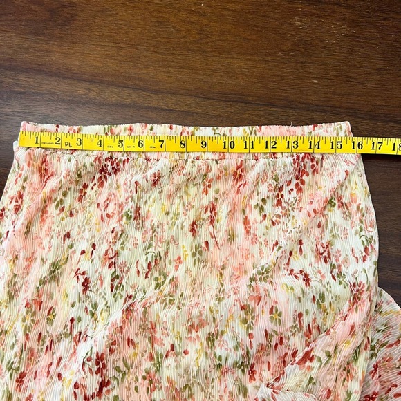 Coldwater Creek Vintage Pink Floral Maxi Skirt PXL Fairy Romantic Ruffle Cottage - Picture 9 of 12